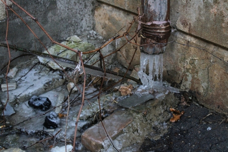 frozen pipes outside